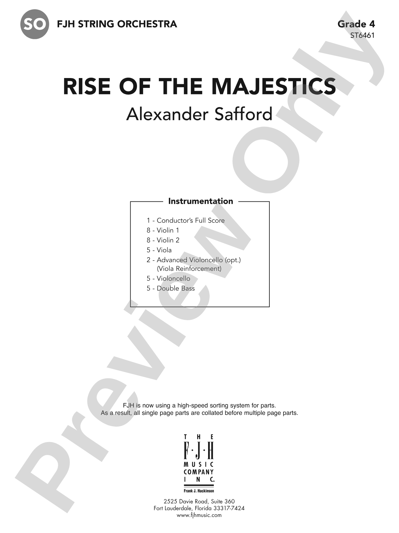 Rise of the Majestics: String Orchestra Conductor Score & Parts
