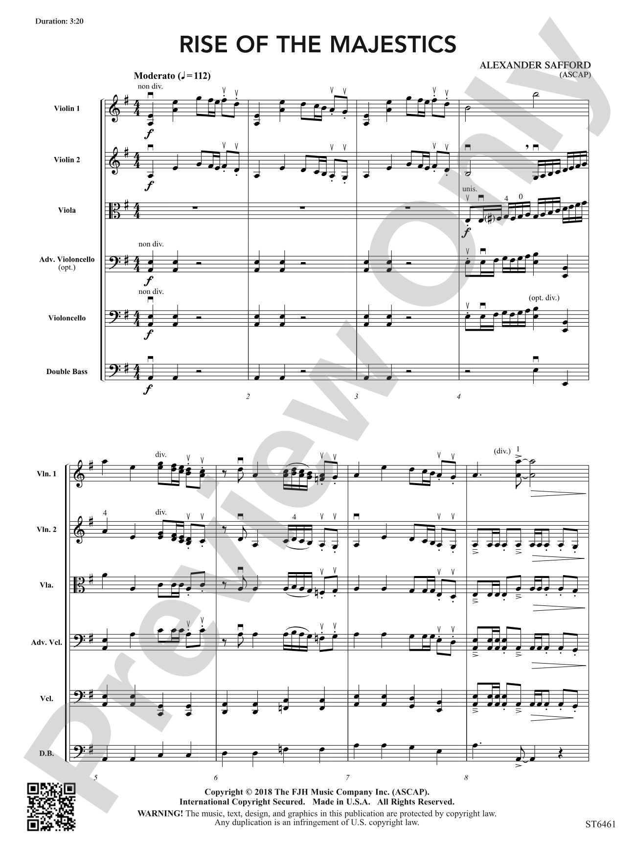 Rise of the Majestics: String Orchestra Conductor Score & Parts
