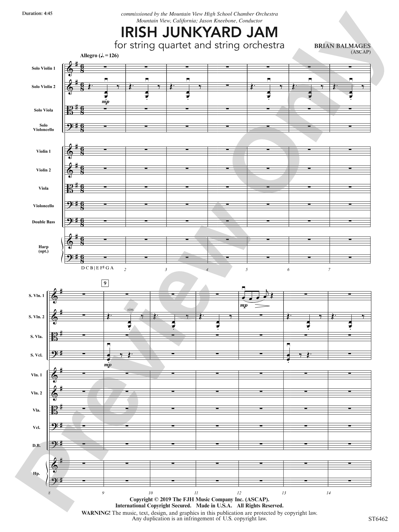 Irish Junkyard Jam: String Orchestra Conductor Score & Parts