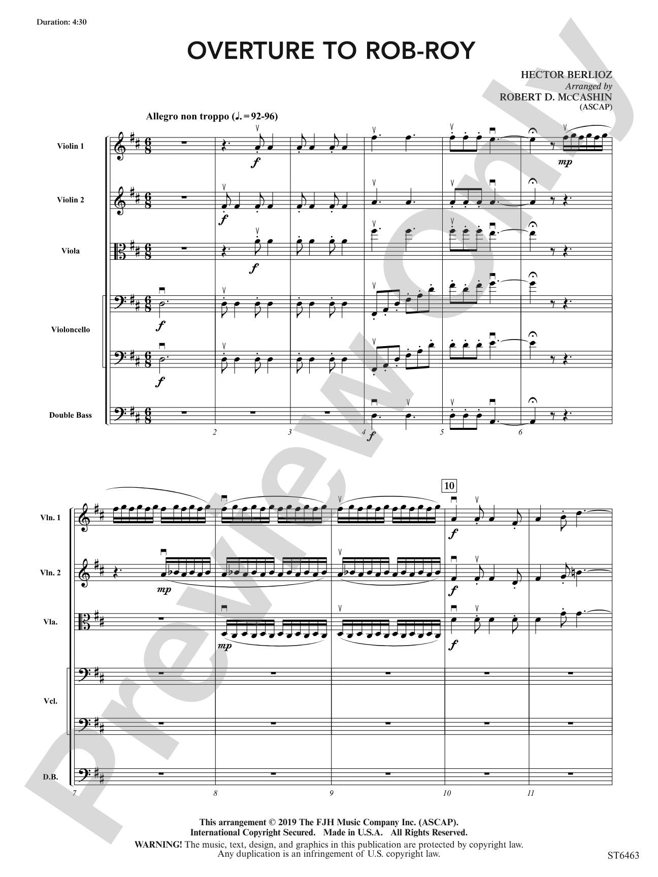 Overture to Rob-Roy: String Orchestra Conductor Score & Parts