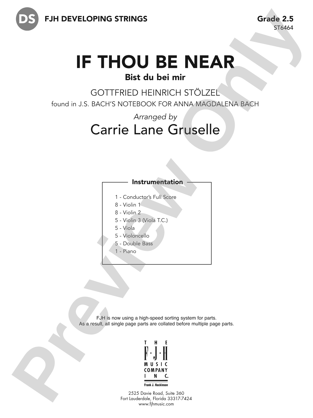If Thou Be Near: Score