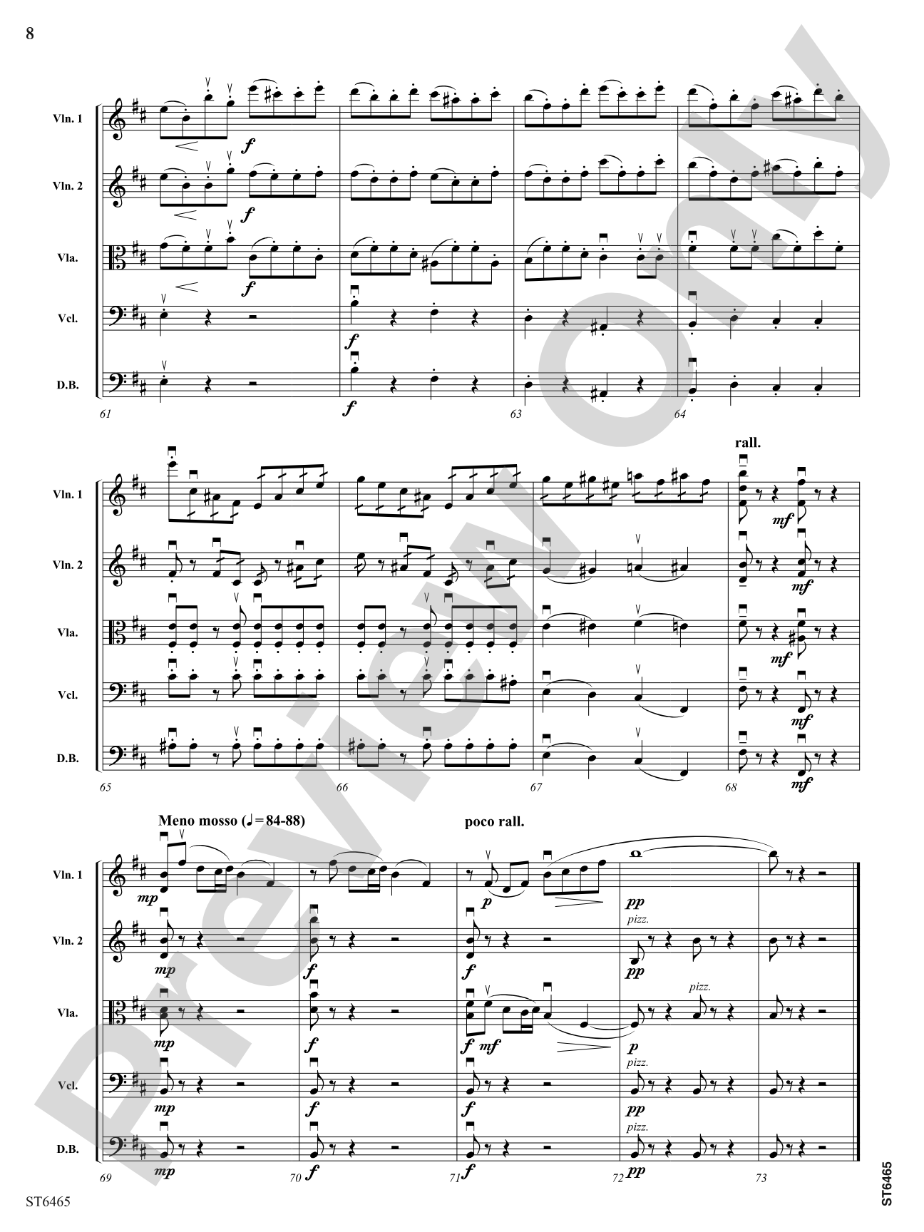 Fingal's Cave: String Orchestra Conductor Score & Parts