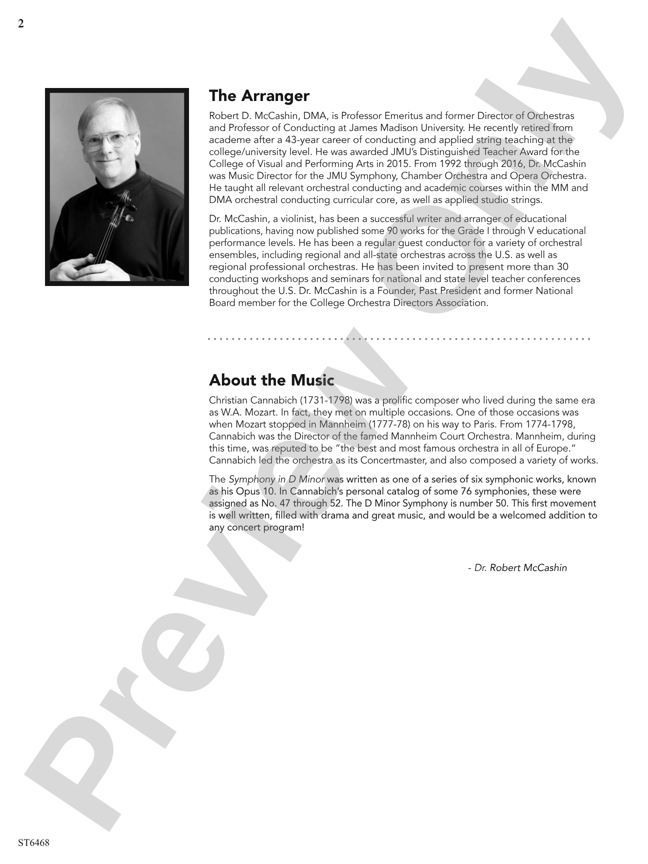 Sinfonia in D Minor: String Orchestra Conductor Score & Parts