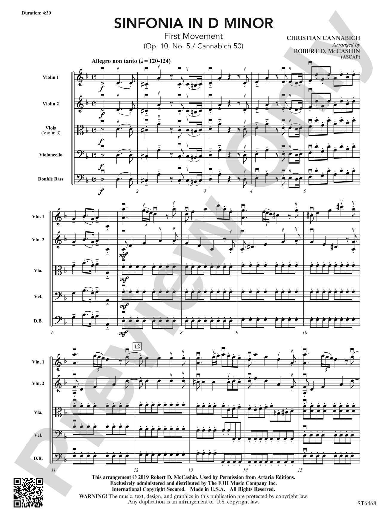 Sinfonia in D Minor: String Orchestra Conductor Score & Parts