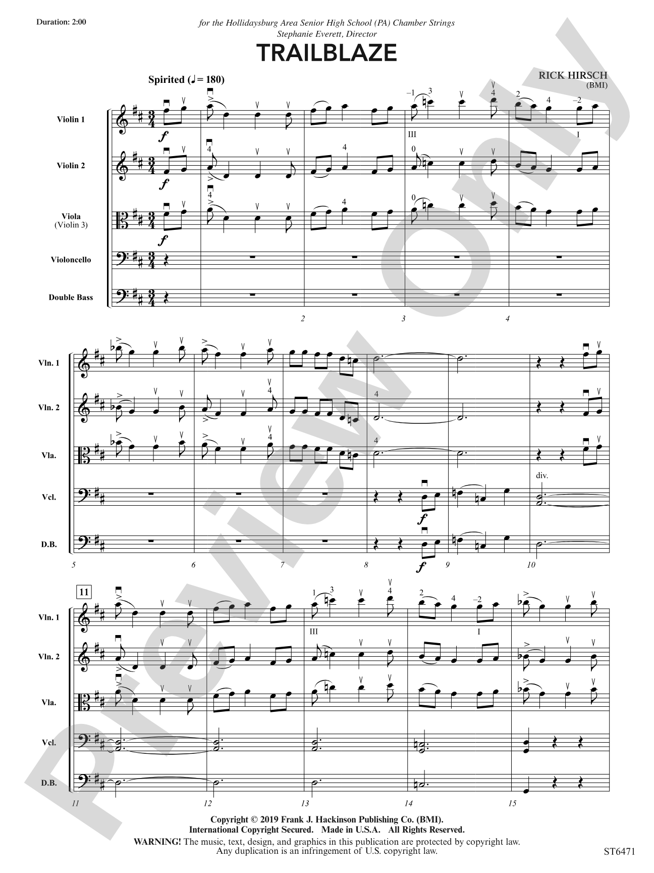 Trailblaze: String Orchestra Conductor Score & Parts