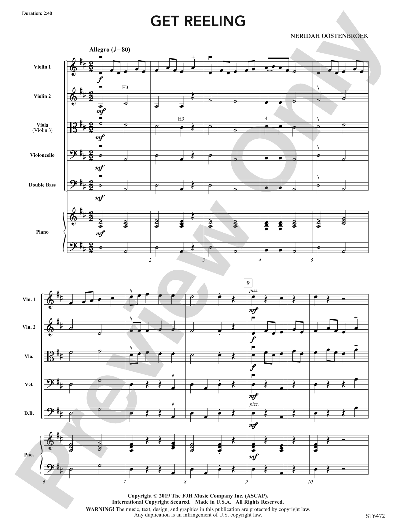 Get Reeling: String Orchestra Conductor Score & Parts