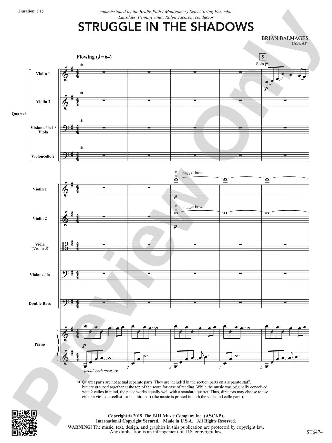 Struggle in the Shadows: String Orchestra Conductor Score & Parts