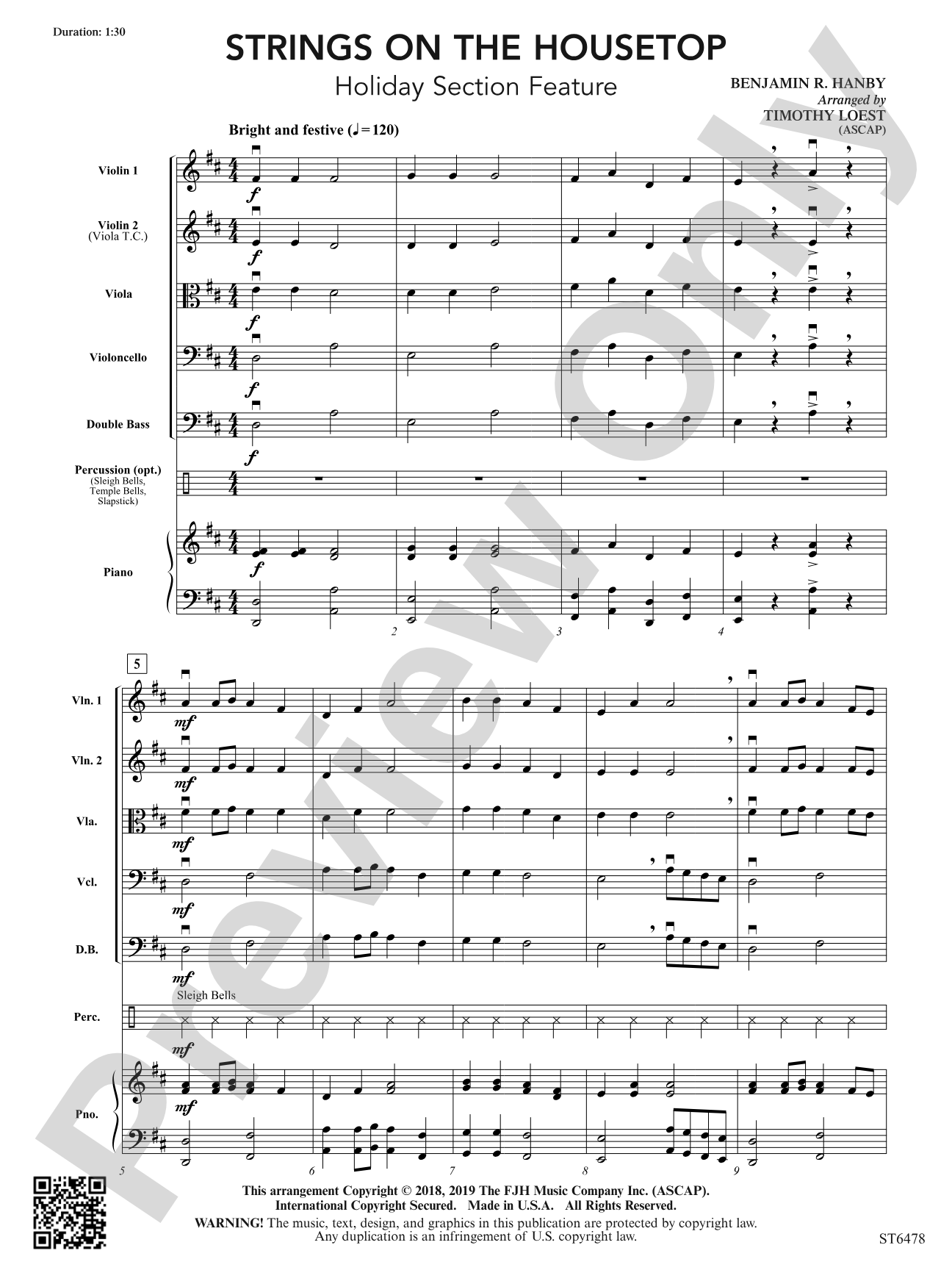 Strings on the Housetop: String Orchestra Conductor Score & Parts