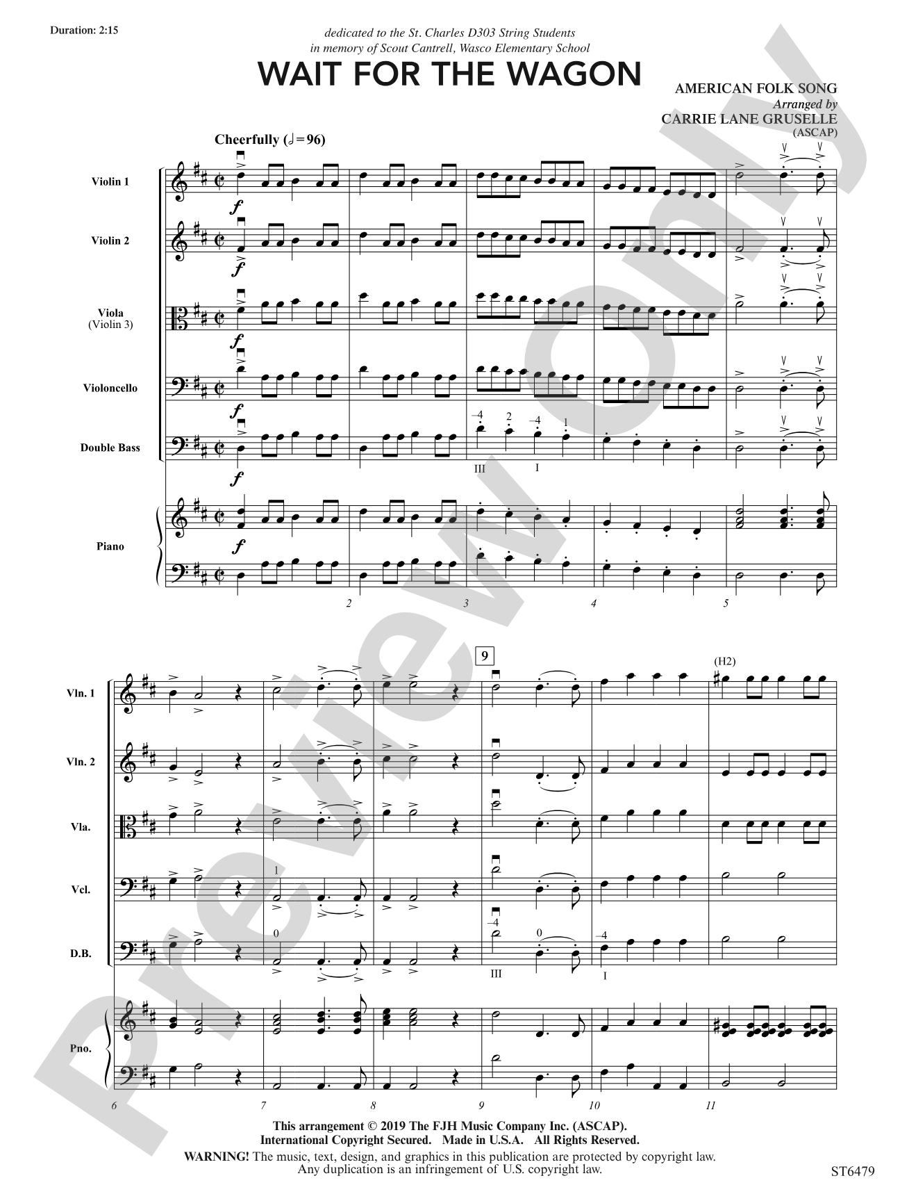 Wait for the Wagon: String Orchestra Conductor Score & Parts