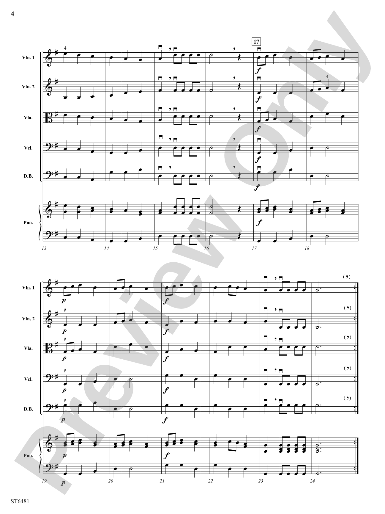 Water Music: String Orchestra Conductor Score & Parts