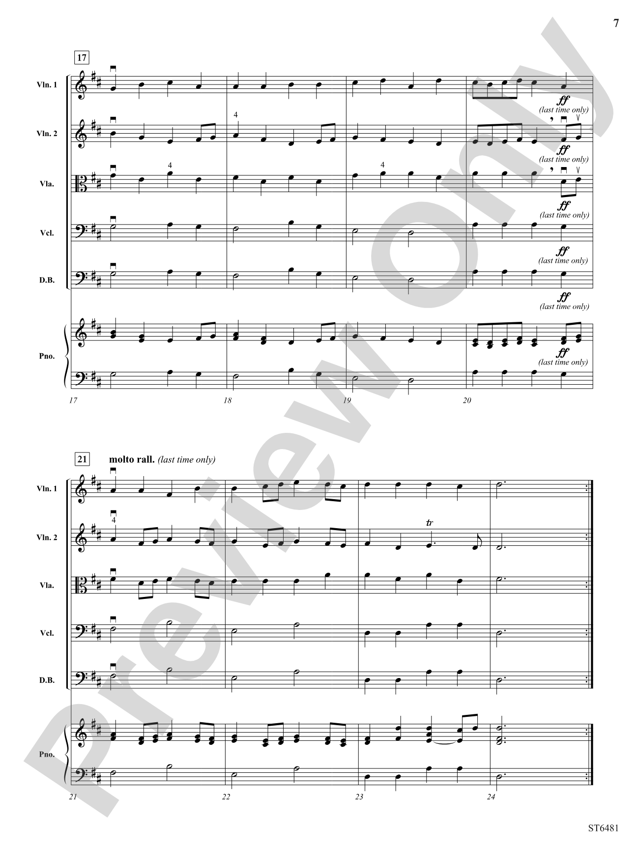 Water Music: String Orchestra Conductor Score & Parts