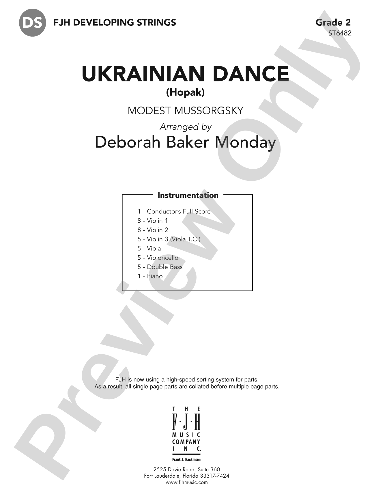 Ukrainian Dance: String Orchestra Conductor Score & Parts