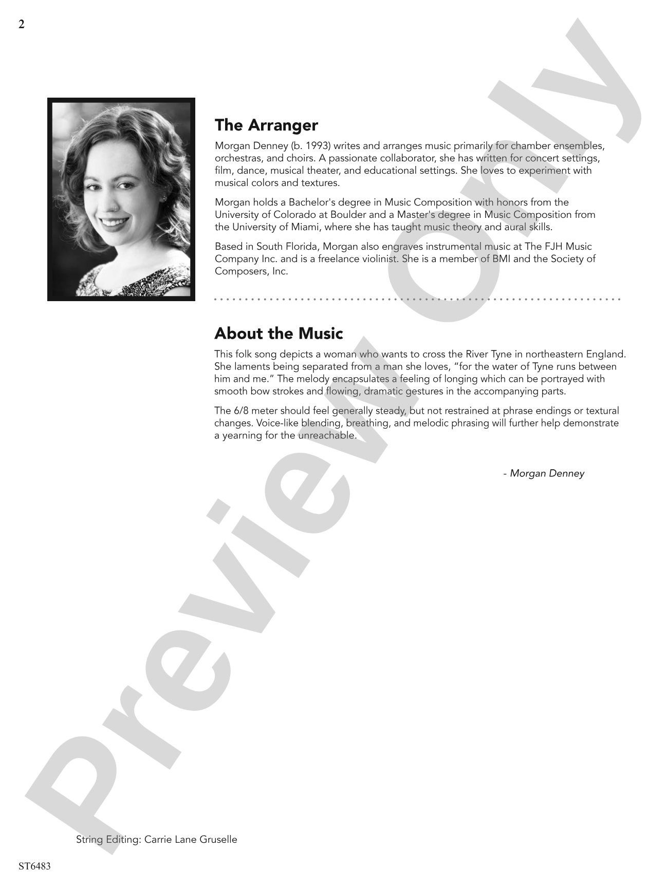 The Water of Tyne: String Orchestra Conductor Score & Parts