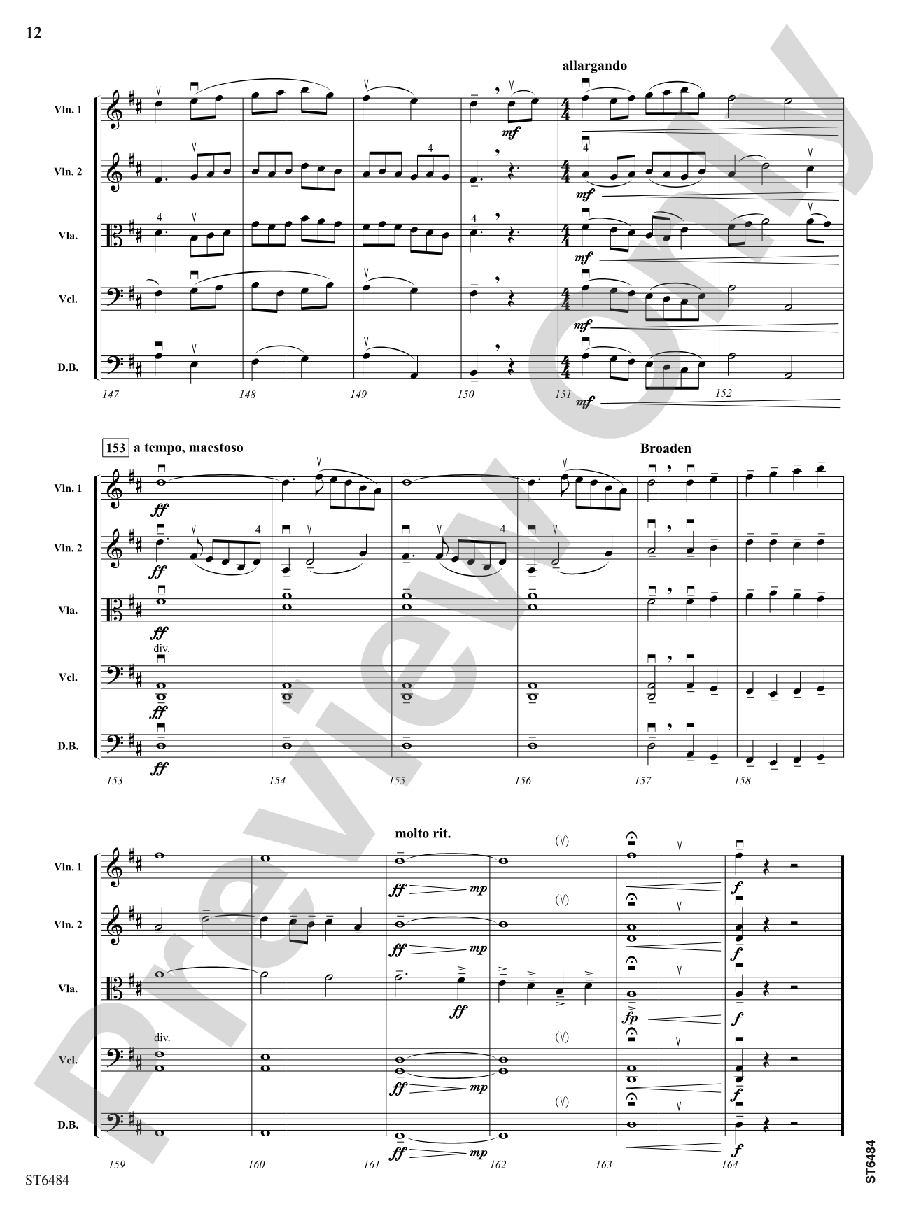 Autumn Harvest: Score