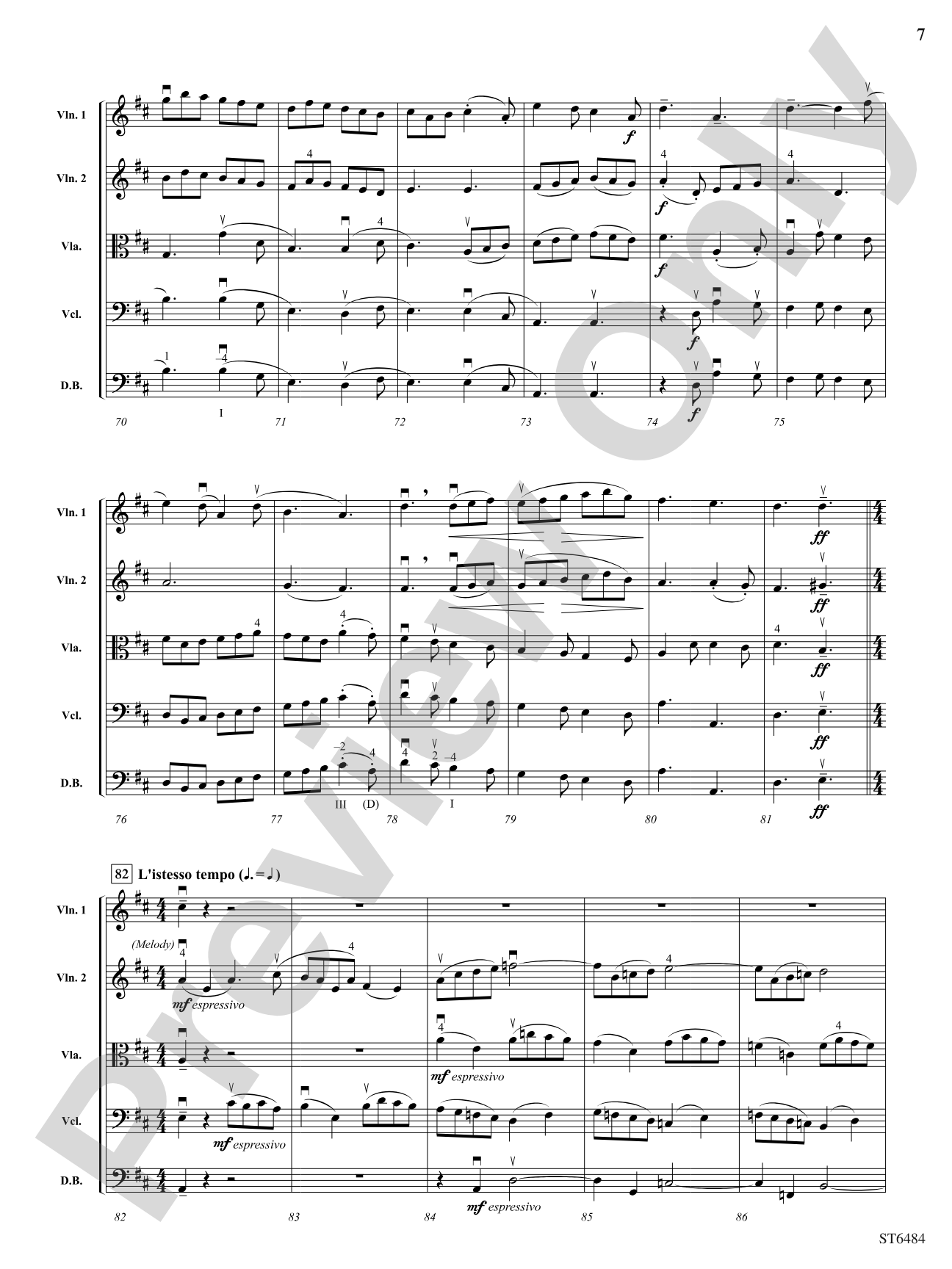 Autumn Harvest: Score