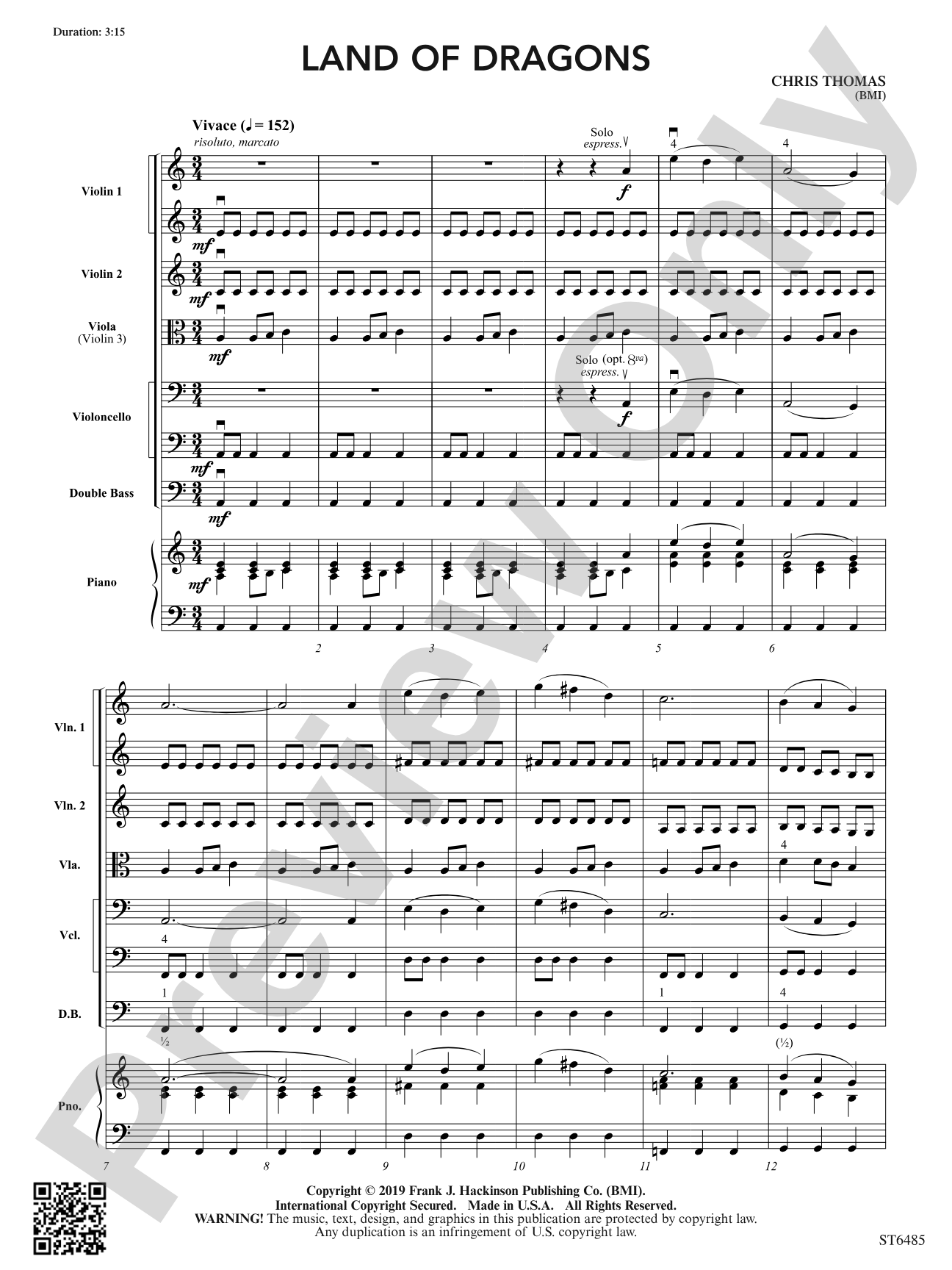 Land of Dragons: String Orchestra Conductor Score & Parts