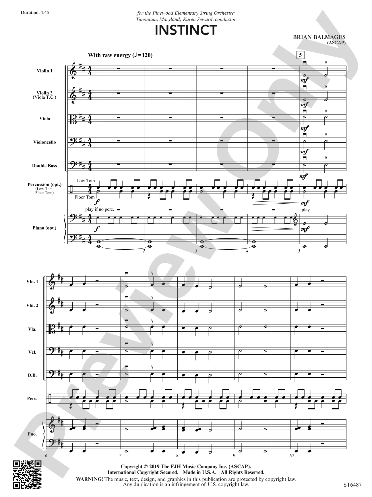 Instinct: String Orchestra Conductor Score & Parts