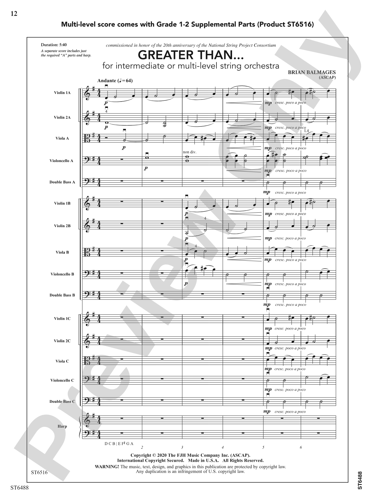 Greater Than...: String Orchestra Conductor Score & Parts