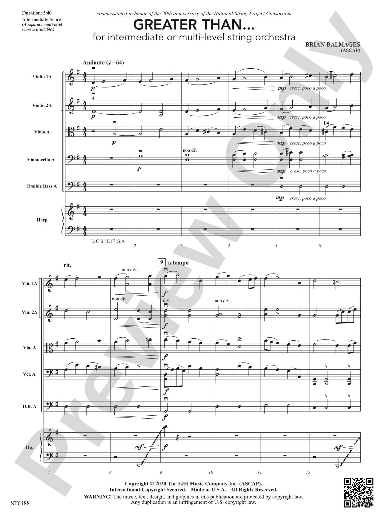 Greater Than...: String Orchestra Conductor Score & Parts