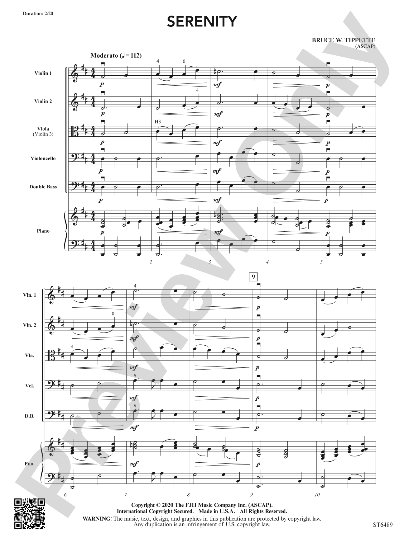 Serenity: String Orchestra Conductor Score & Parts