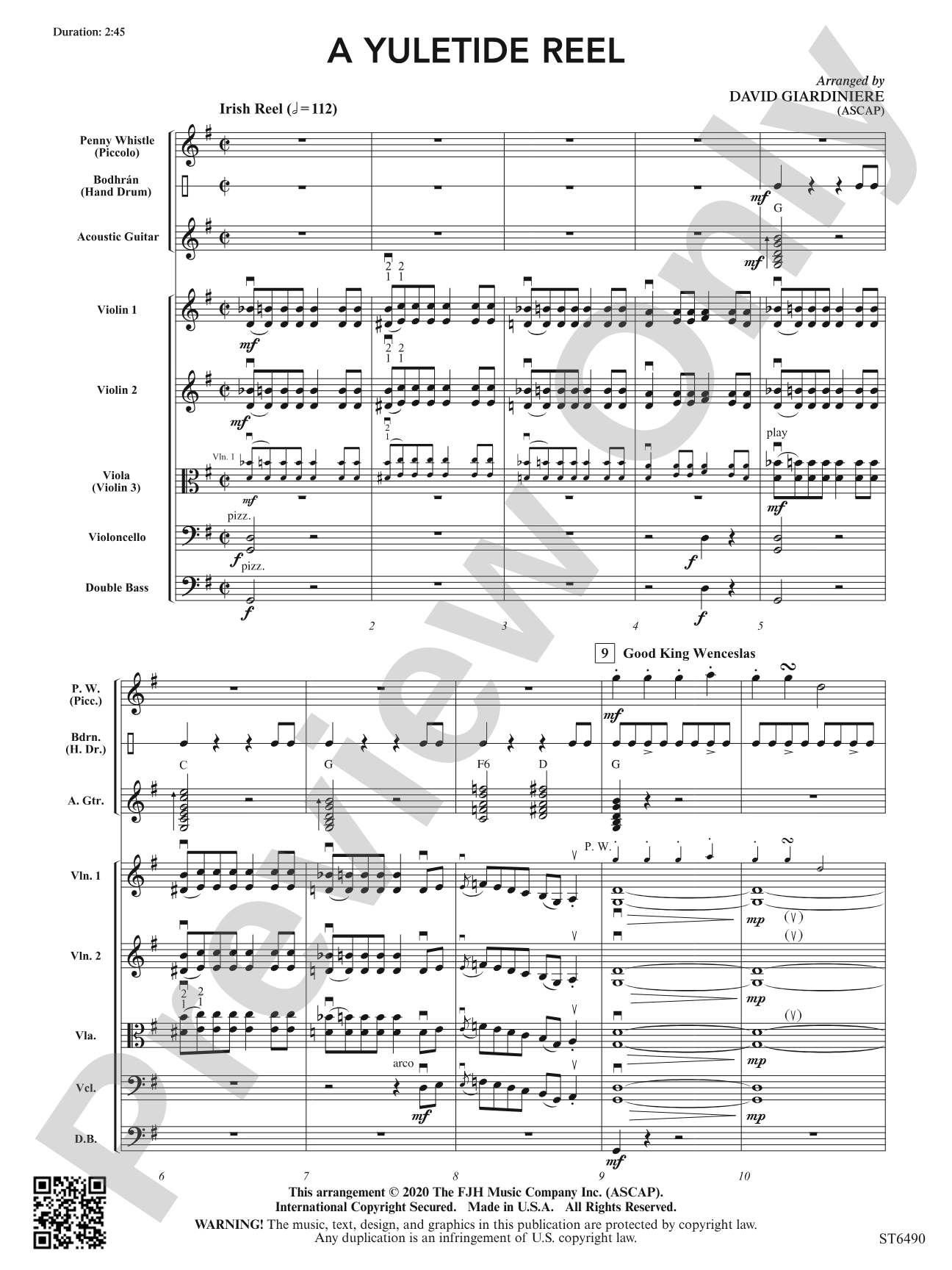 A Yuletide Reel: String Orchestra Conductor Score & Parts