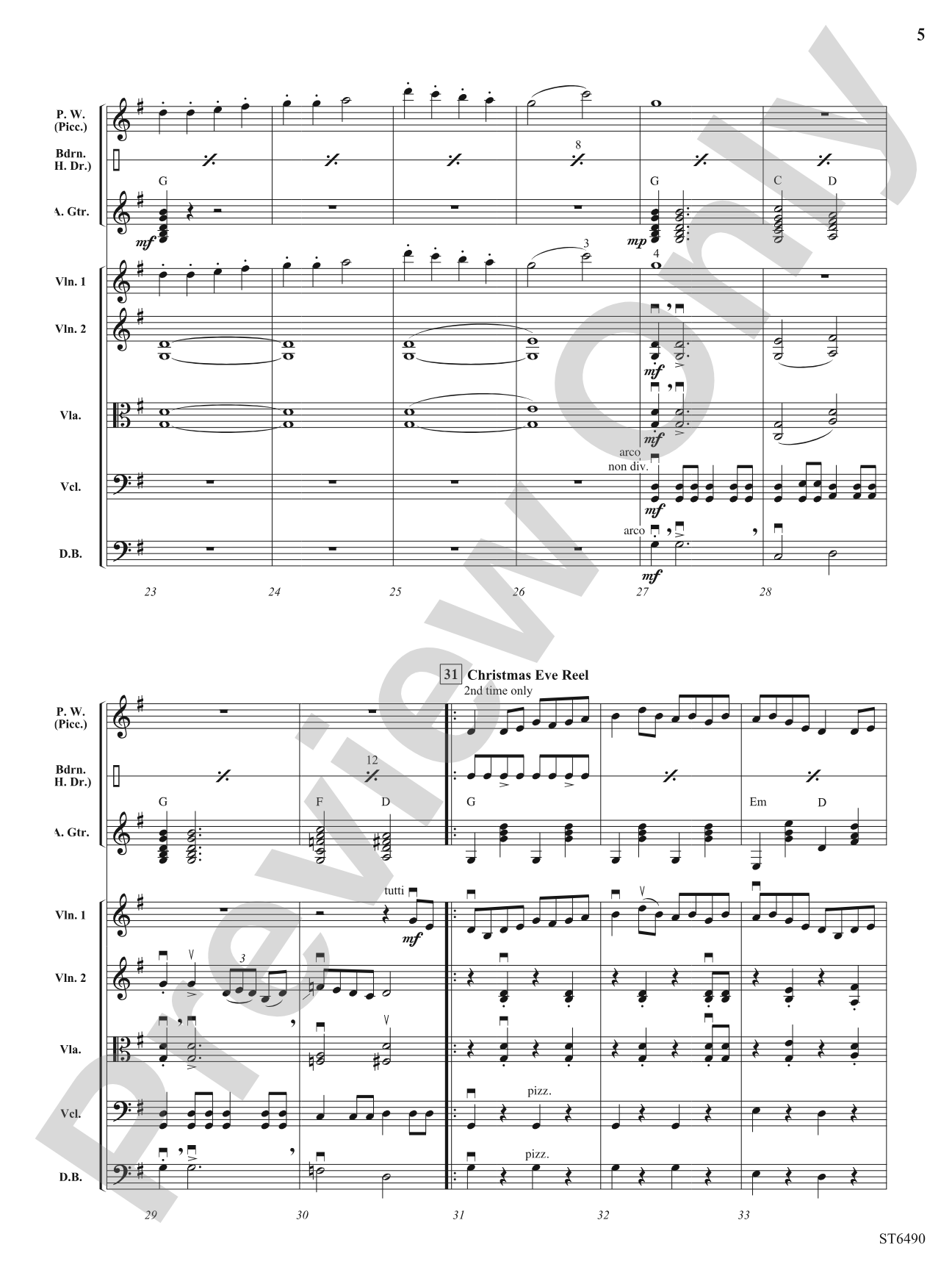 A Yuletide Reel: String Orchestra Conductor Score & Parts