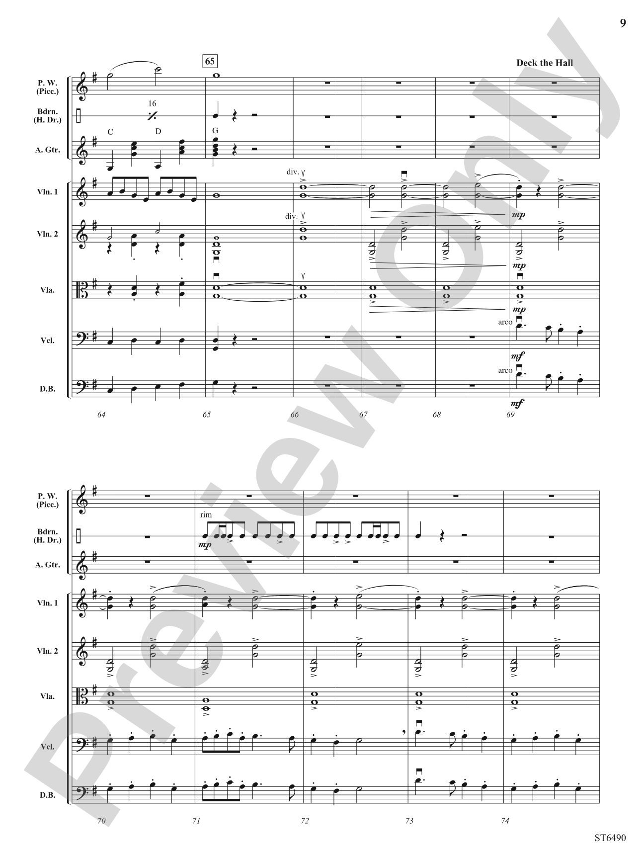 A Yuletide Reel: String Orchestra Conductor Score & Parts