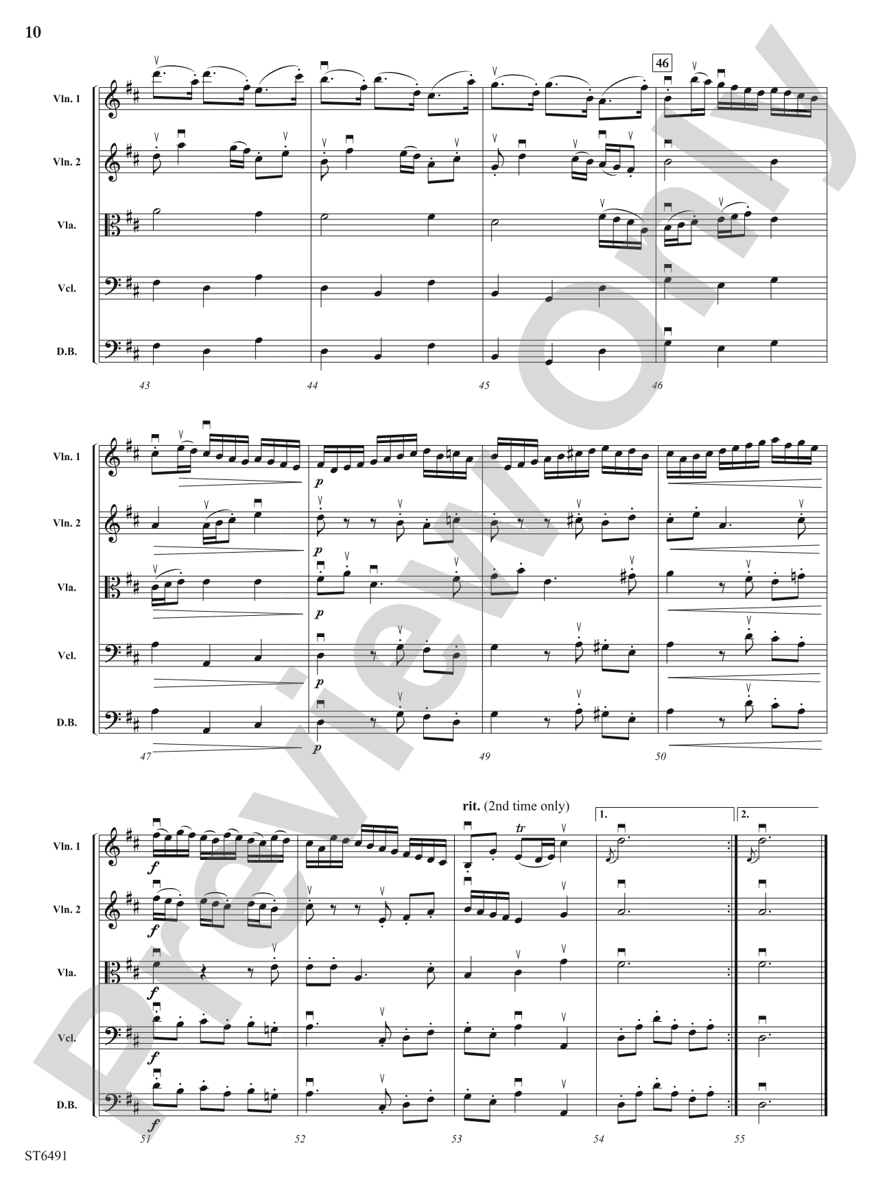 Larghetto and Allegro (from Sonata No. 4): String Orchestra Conductor Score & Parts