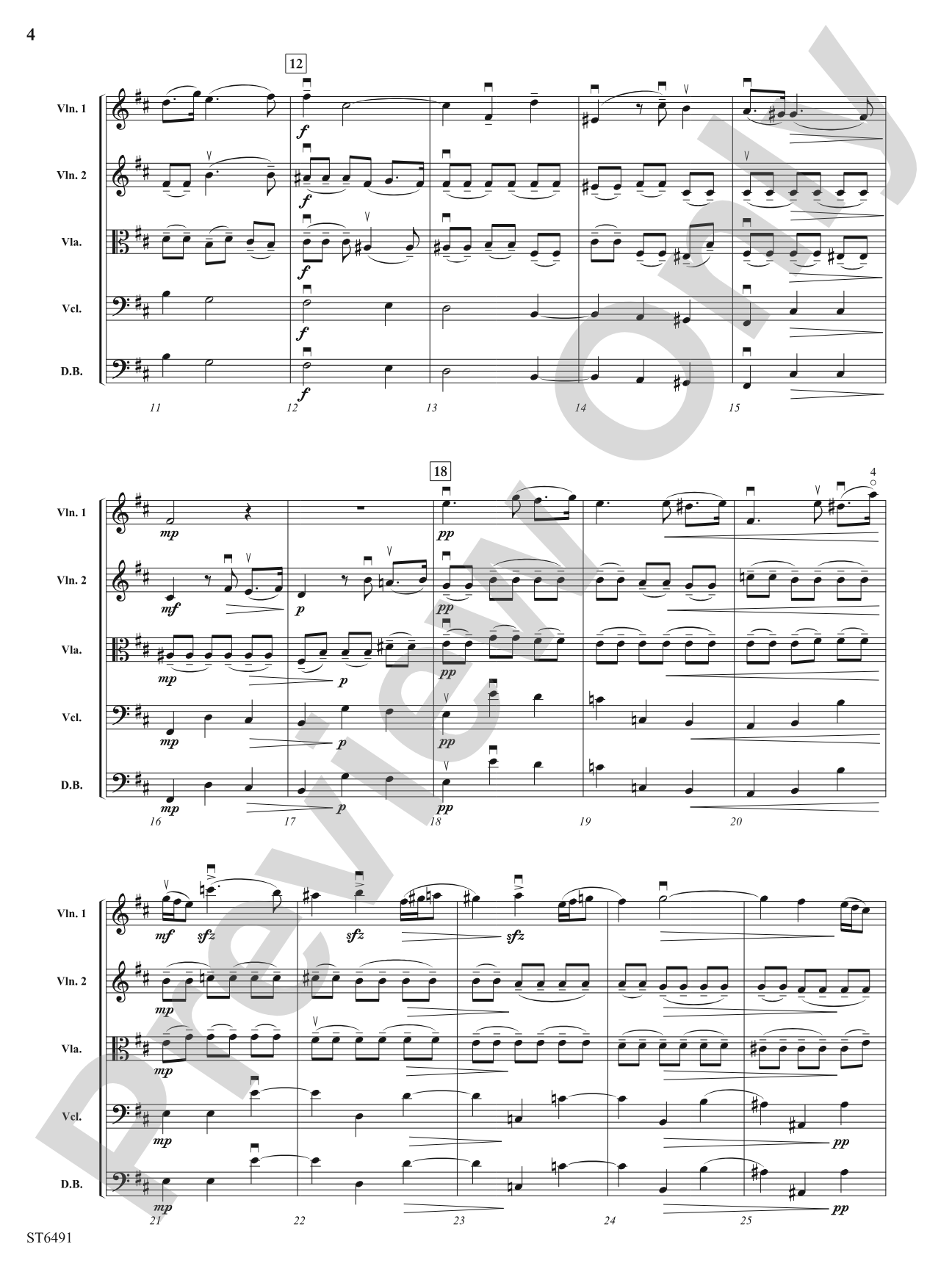 Larghetto and Allegro (from Sonata No. 4): String Orchestra Conductor Score & Parts