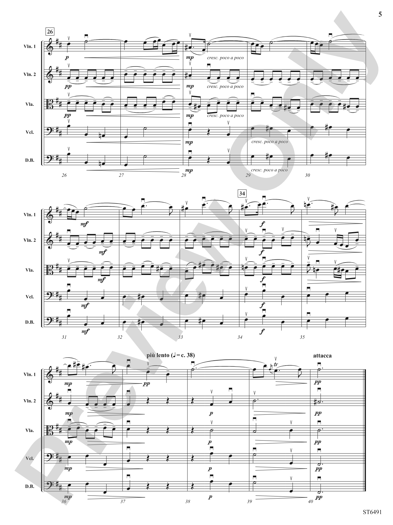 Larghetto and Allegro (from Sonata No. 4): String Orchestra Conductor Score & Parts