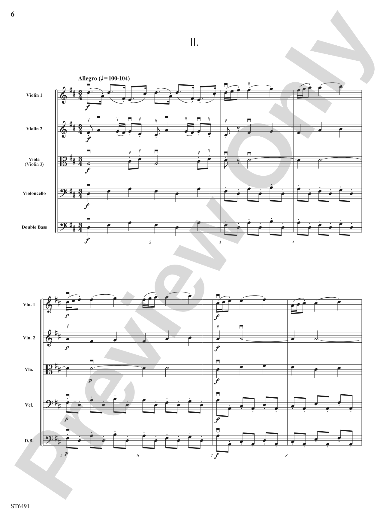 Larghetto and Allegro (from Sonata No. 4): String Orchestra Conductor Score & Parts