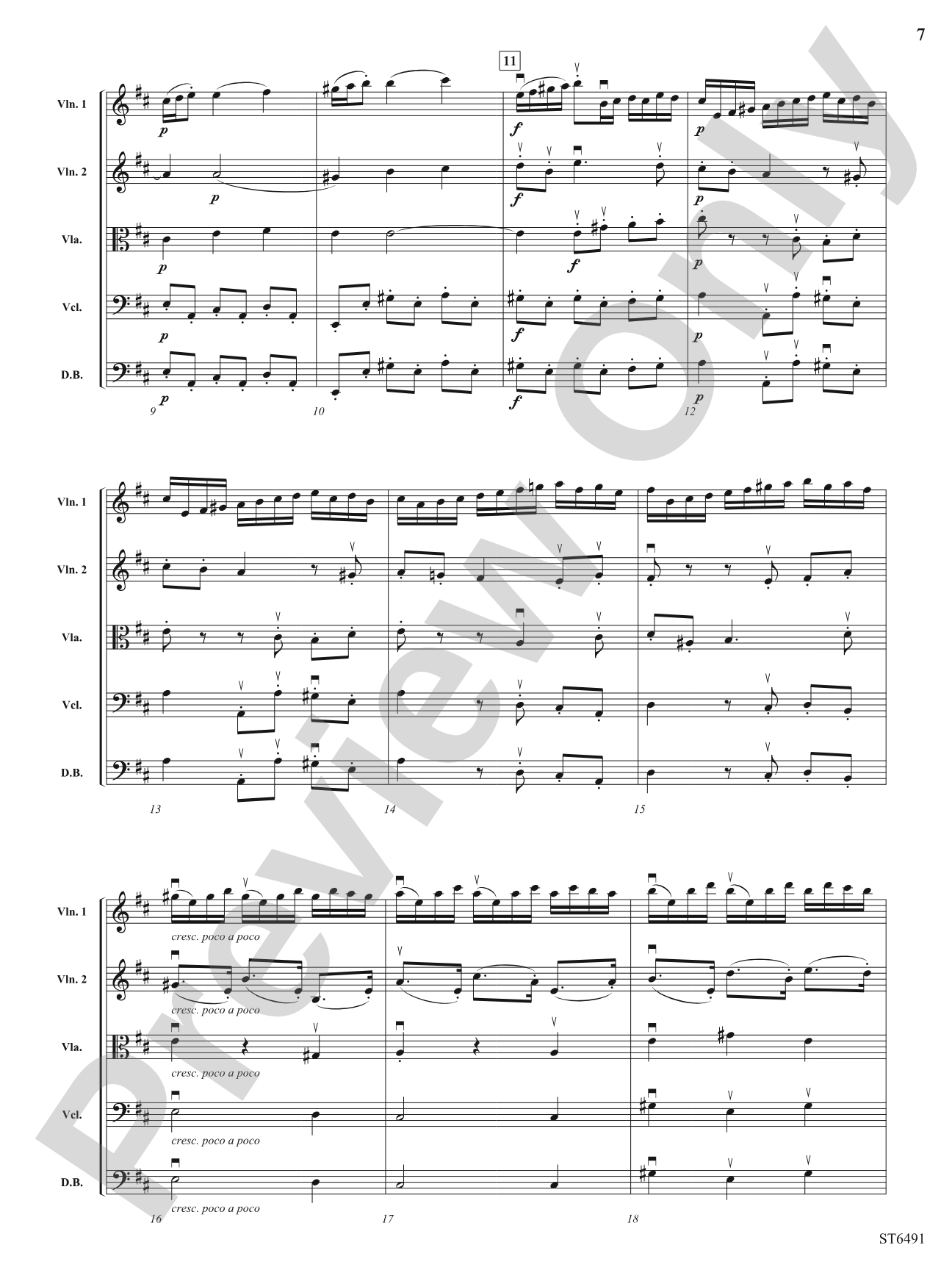 Larghetto and Allegro (from Sonata No. 4): String Orchestra Conductor Score & Parts