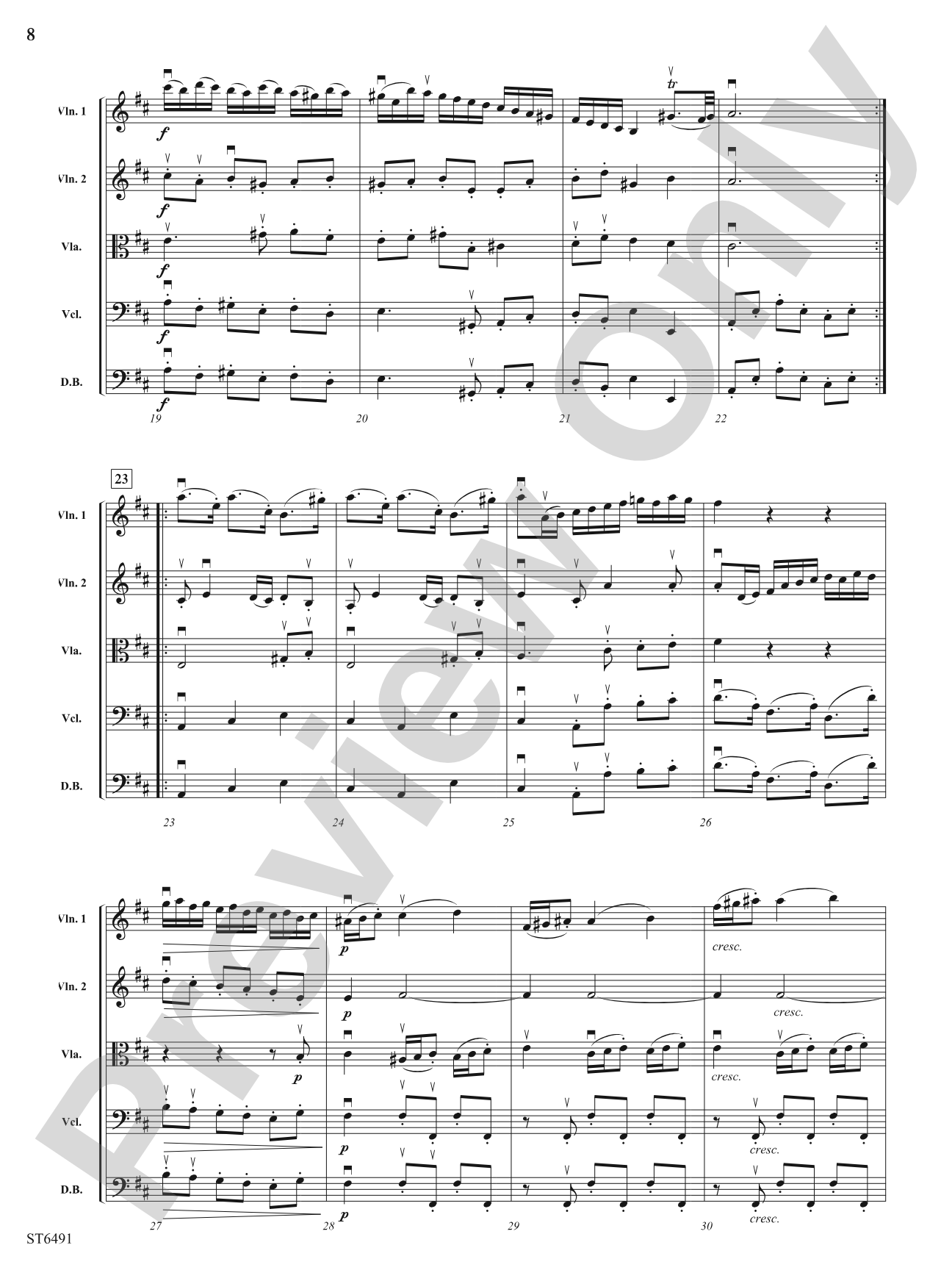 Larghetto and Allegro (from Sonata No. 4): String Orchestra Conductor Score & Parts