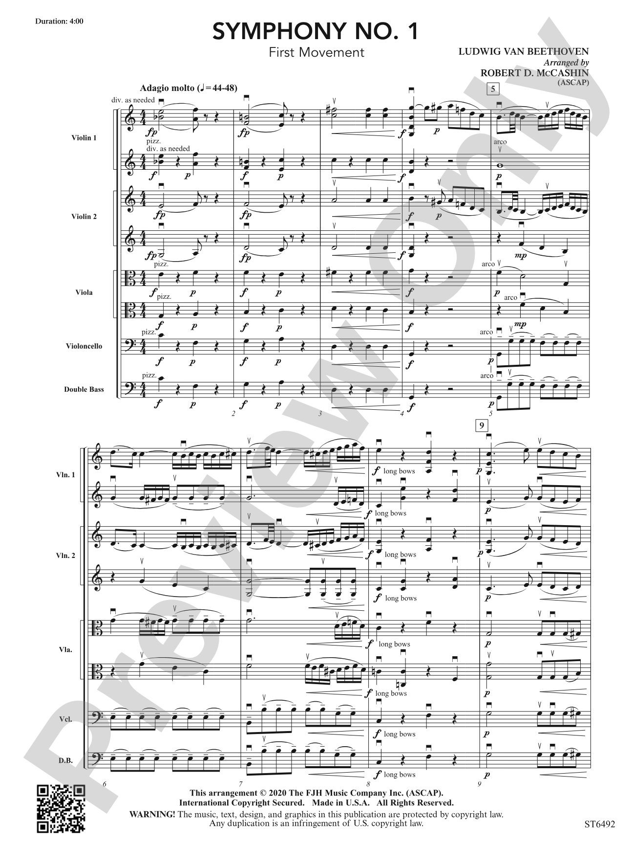 Symphony No. 1 (First Movement): String Orchestra Conductor Score & Parts