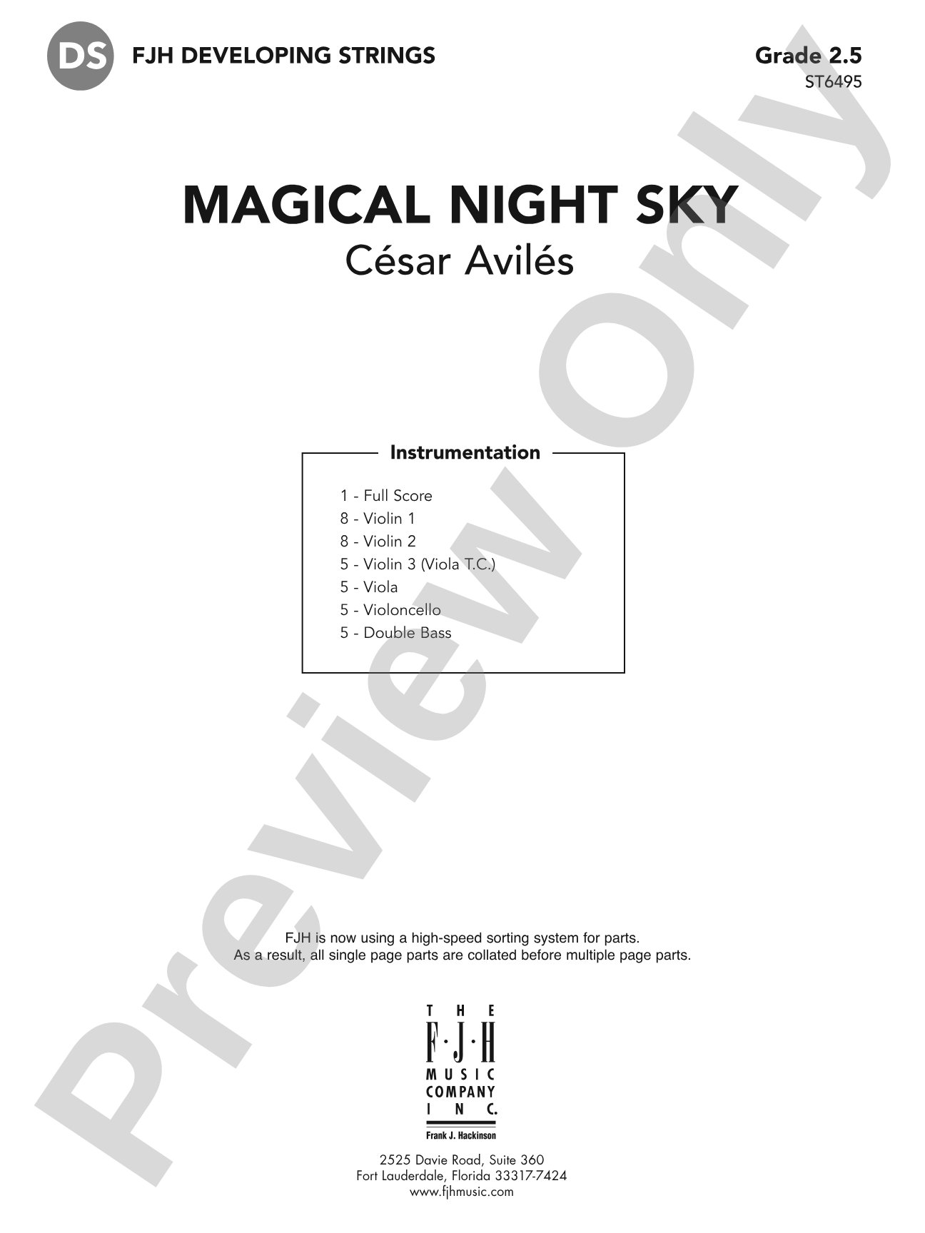 Magical Night Sky: String Orchestra Conductor Score & Parts