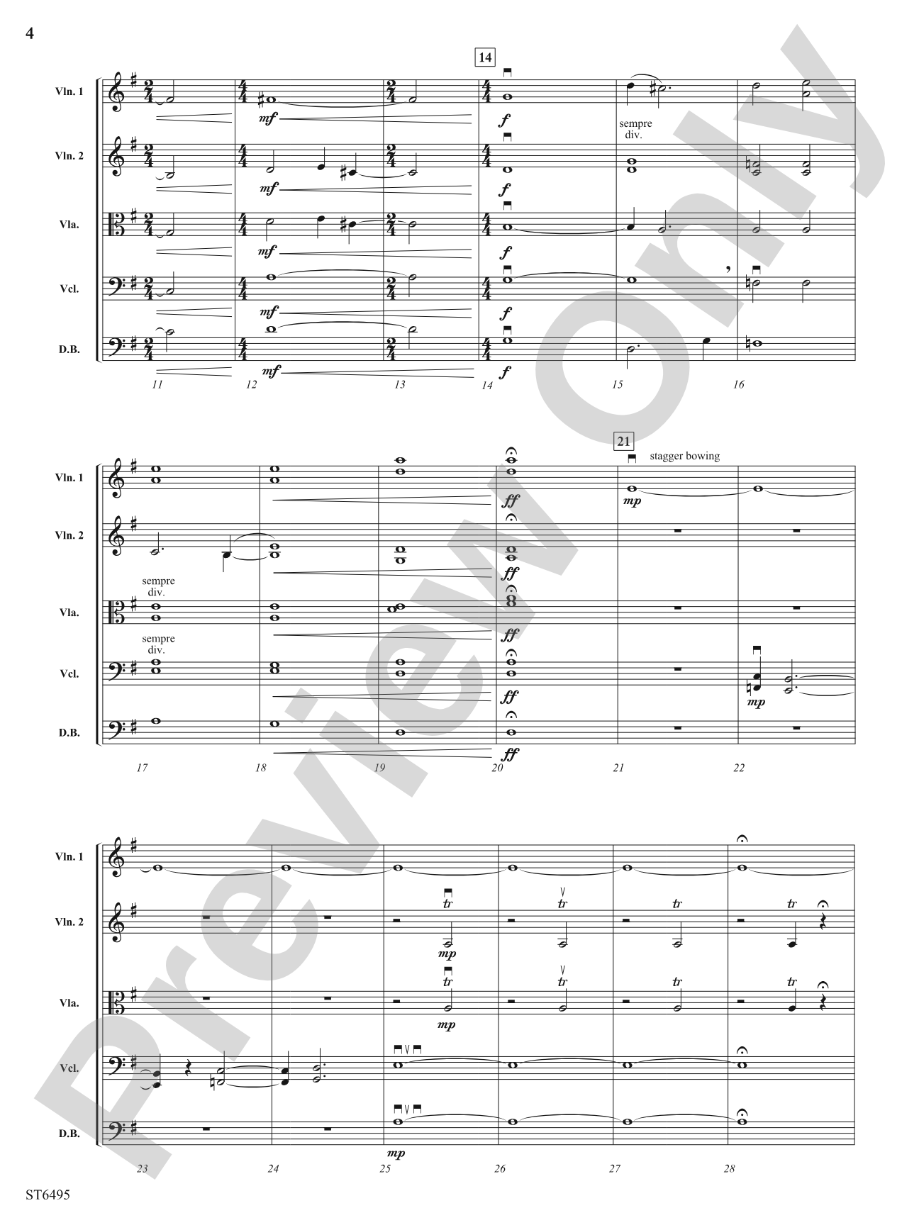 Magical Night Sky: String Orchestra Conductor Score & Parts