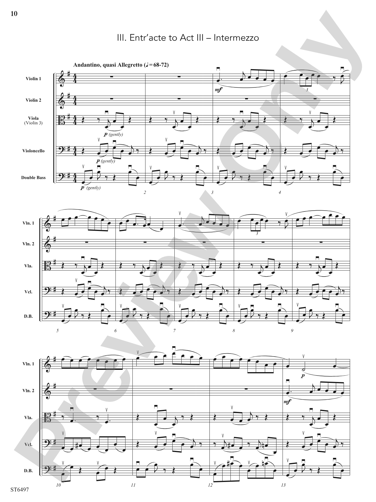Suite from Carmen: String Orchestra Conductor Score & Parts