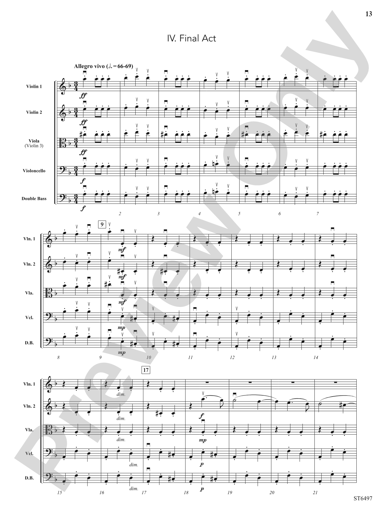 Suite from Carmen: String Orchestra Conductor Score & Parts