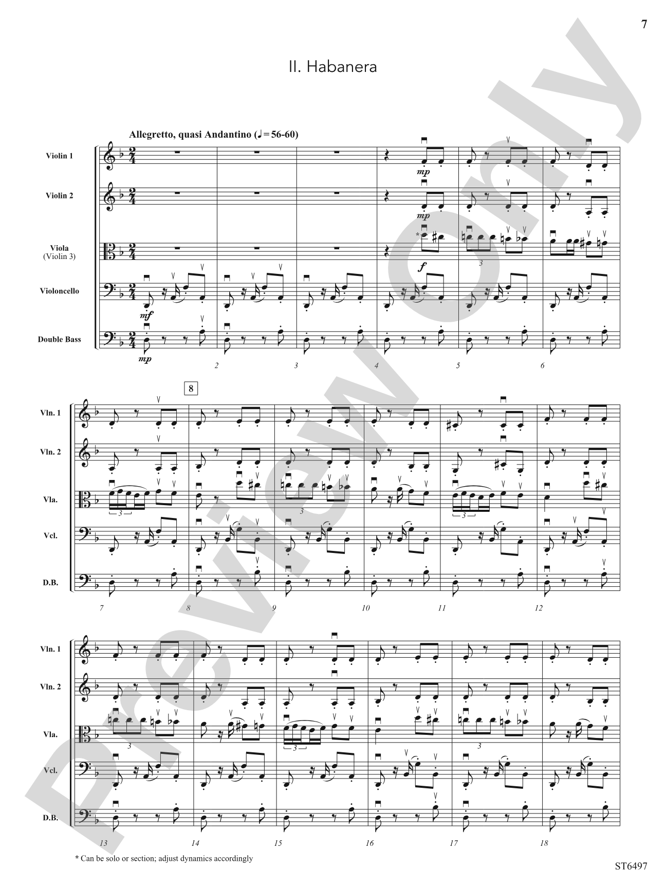 Suite from Carmen: String Orchestra Conductor Score & Parts