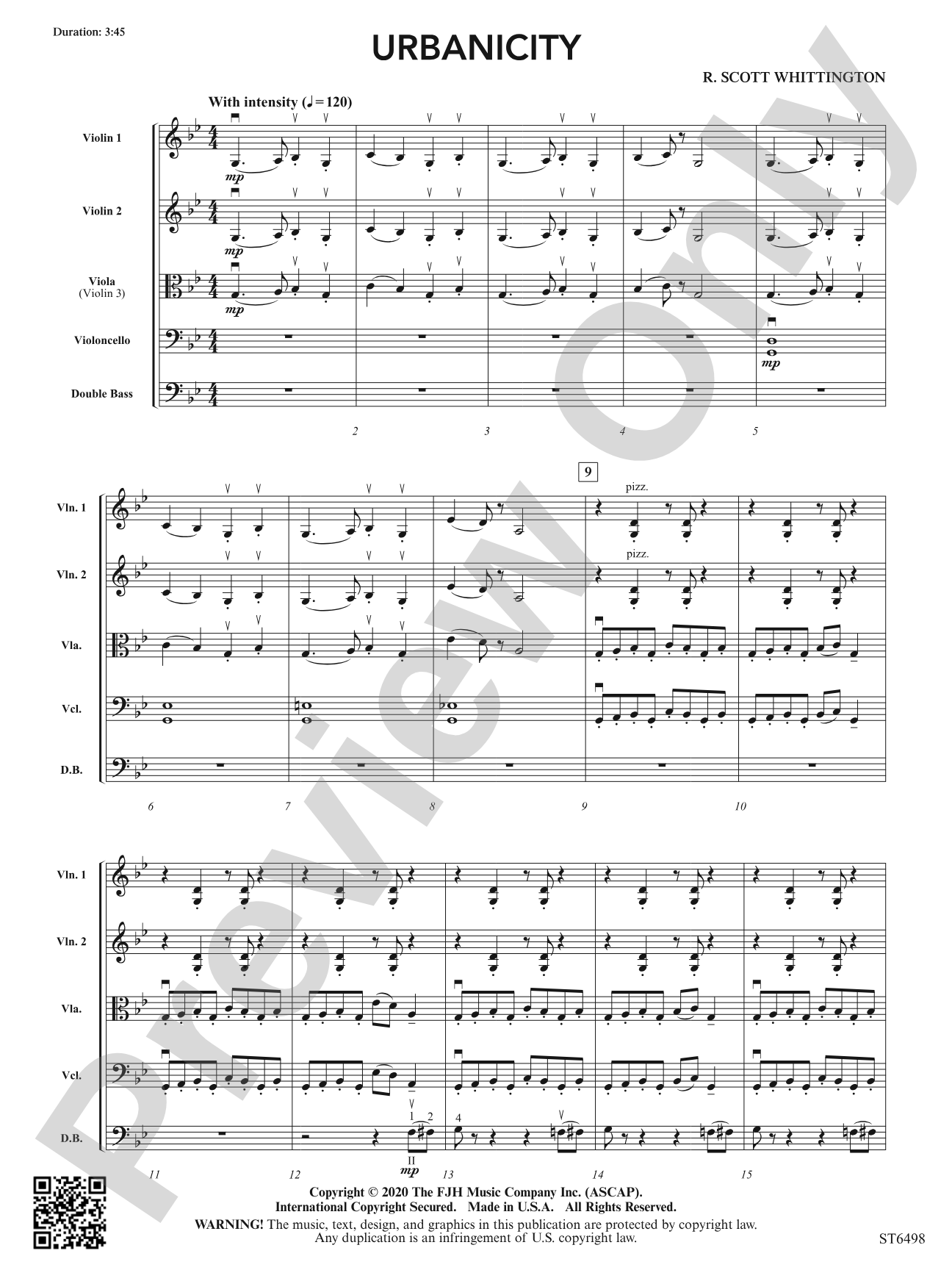 Urbanicity: String Orchestra Conductor Score & Parts