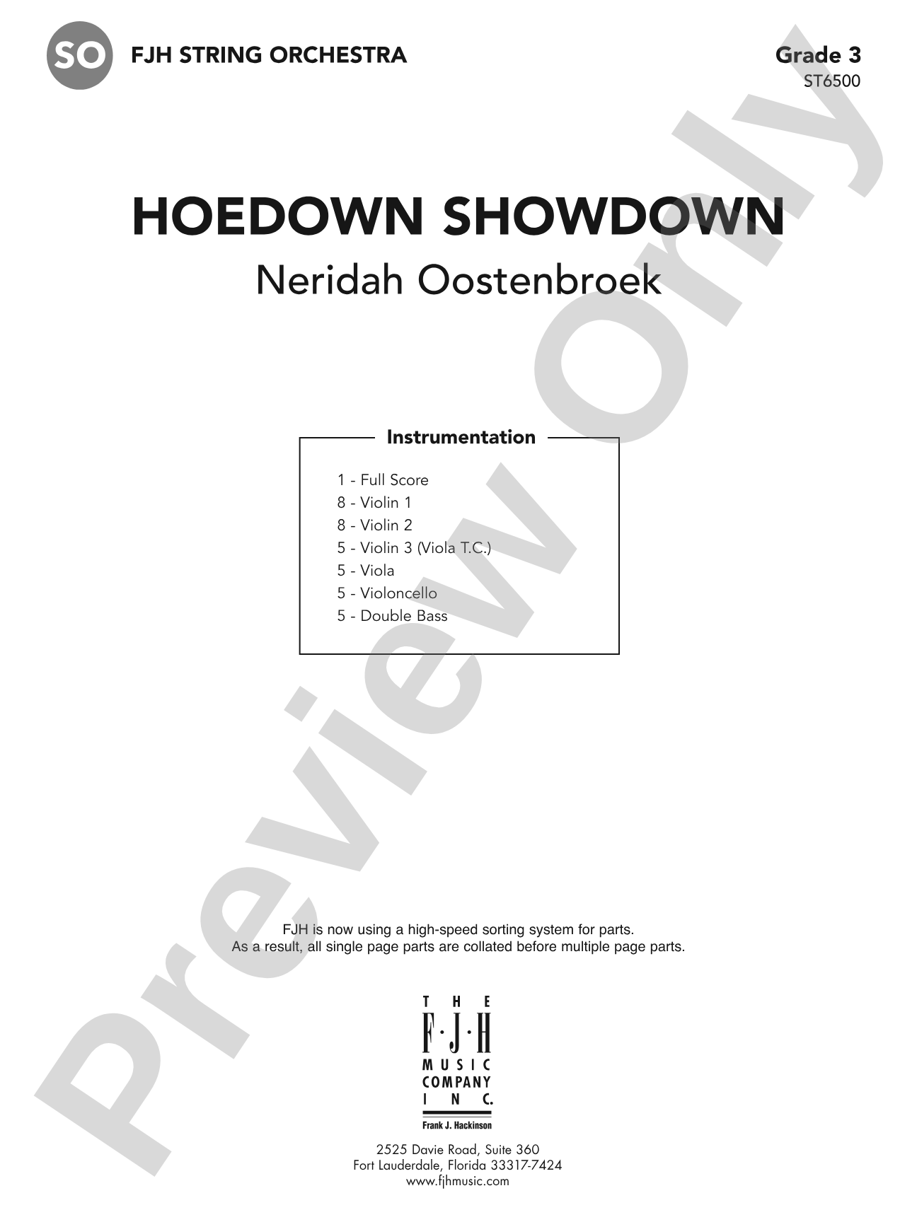 Hoedown Showdown: String Orchestra Conductor Score & Parts
