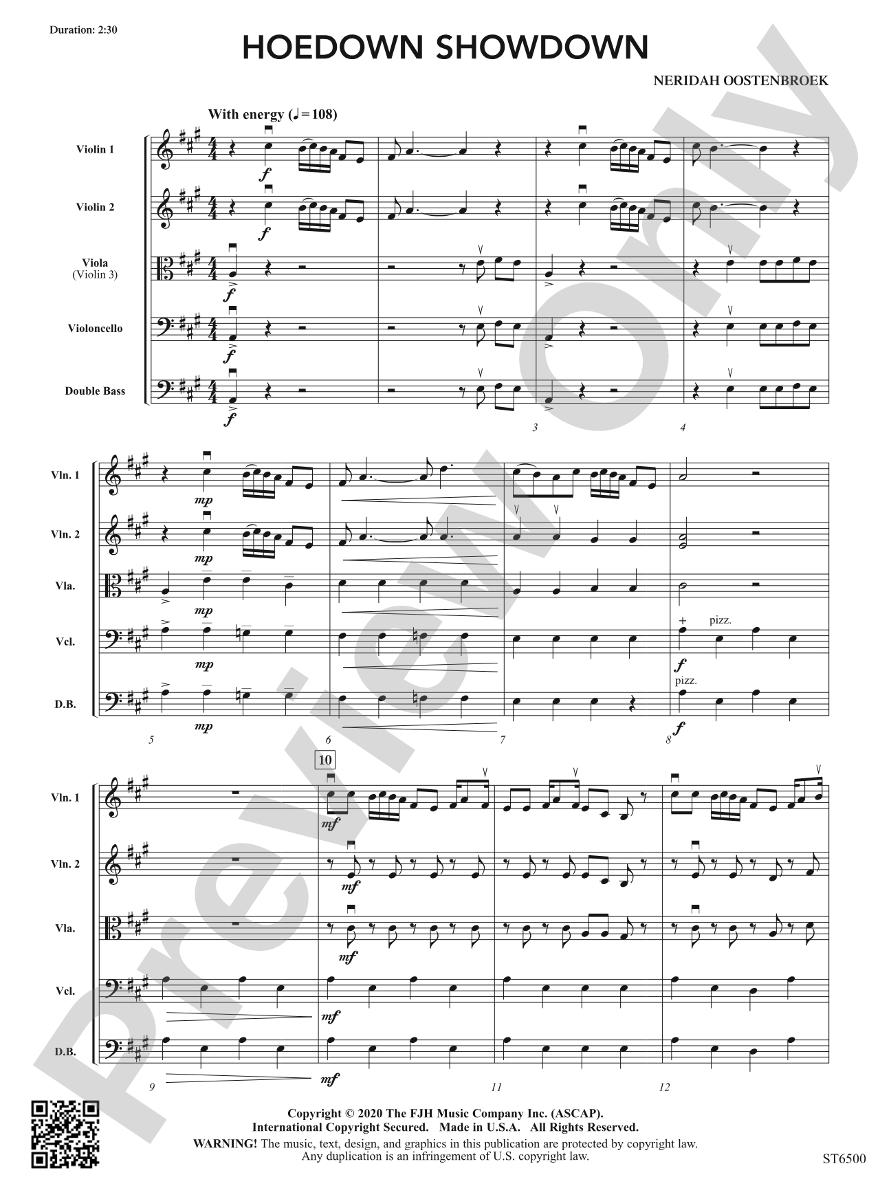 Hoedown Showdown: String Orchestra Conductor Score & Parts