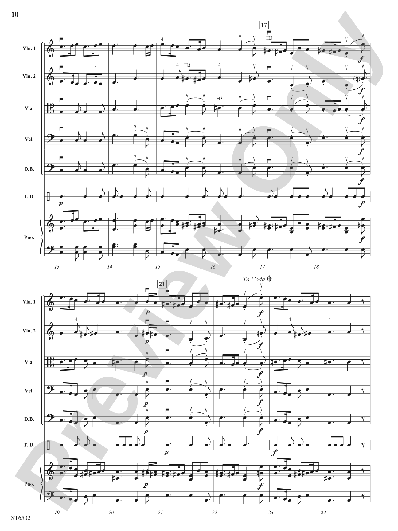 Dances from Terpsichore: String Orchestra Conductor Score & Parts
