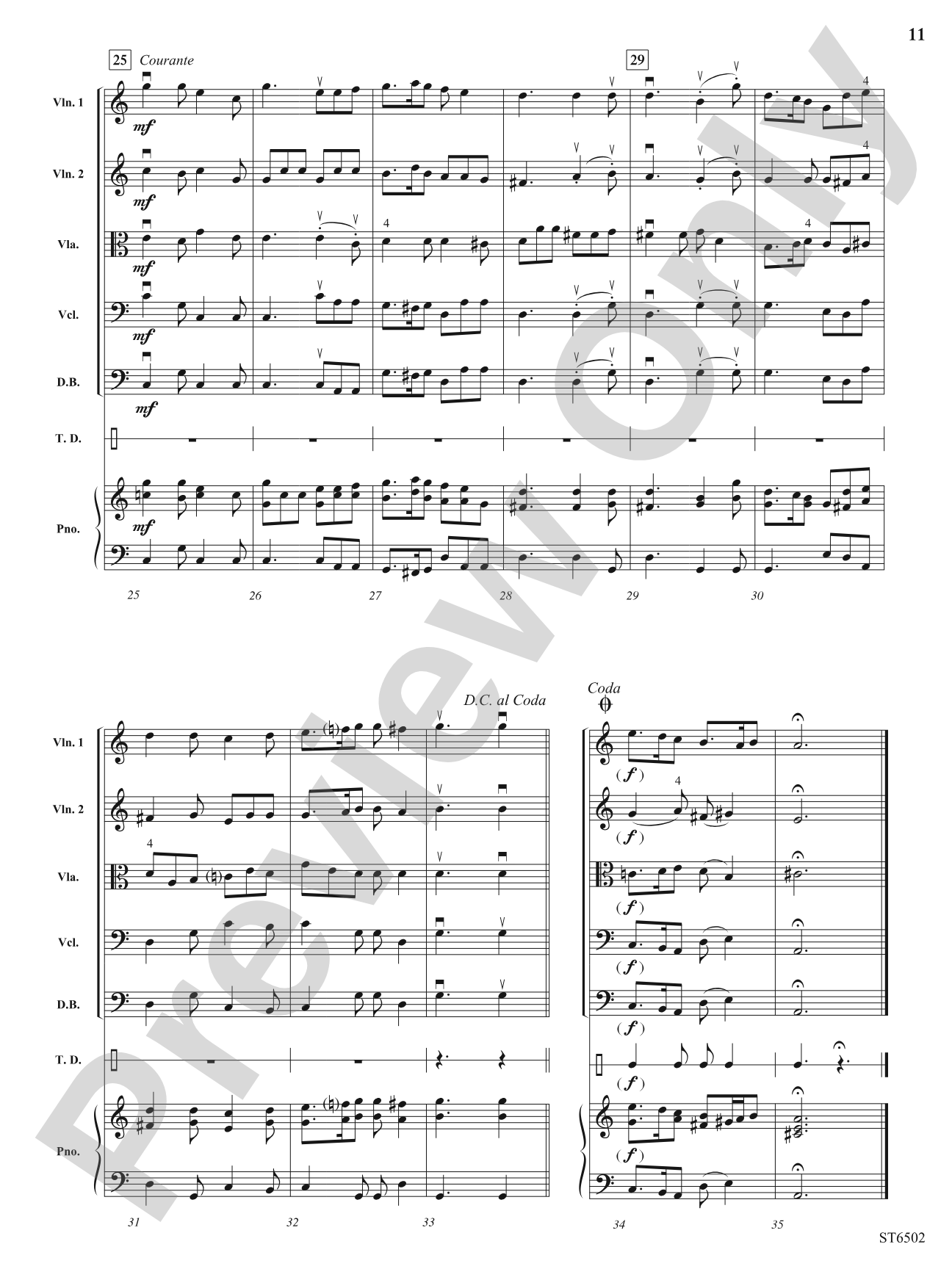 Dances from Terpsichore: String Orchestra Conductor Score & Parts