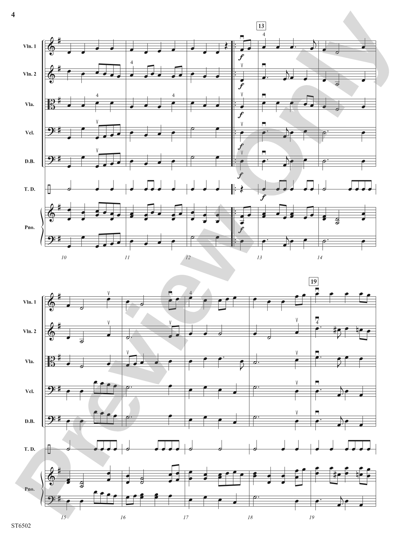 Dances from Terpsichore: String Orchestra Conductor Score & Parts