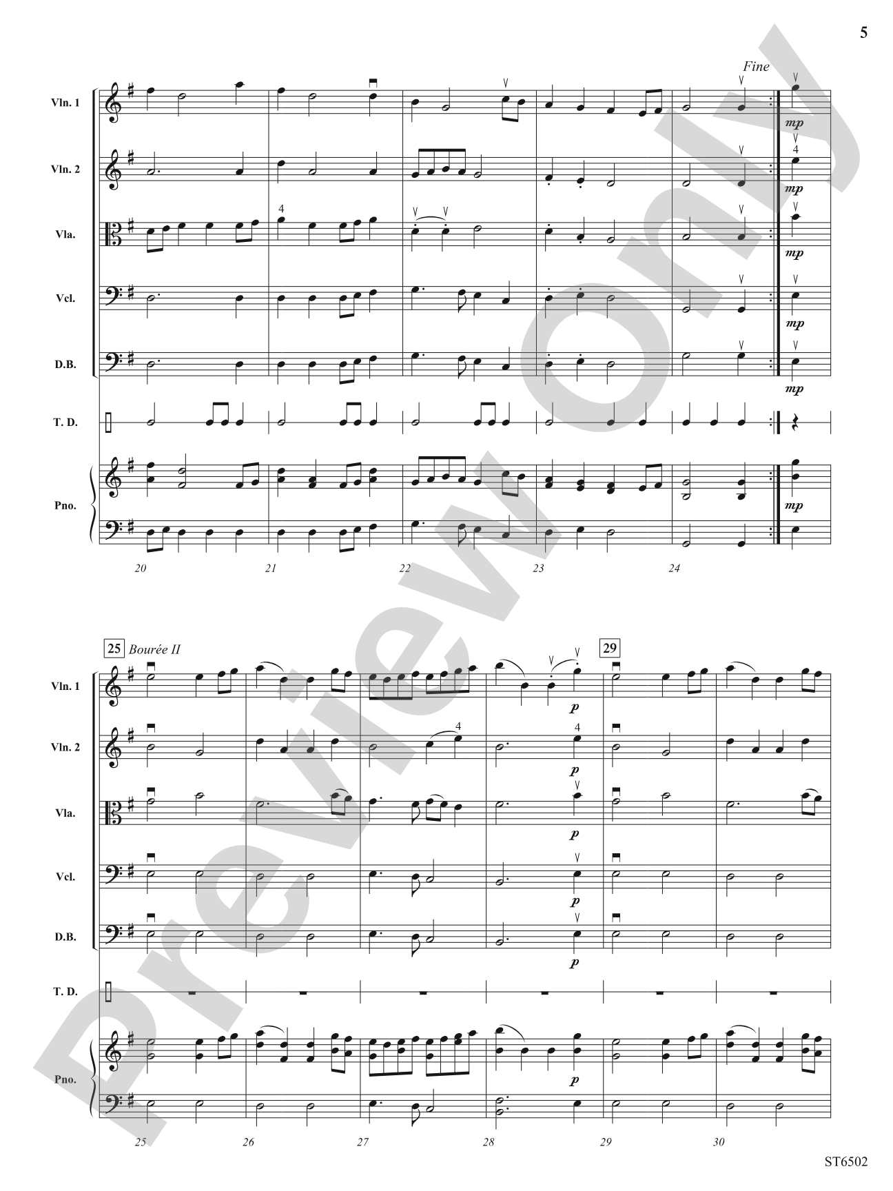 Dances from Terpsichore: String Orchestra Conductor Score & Parts