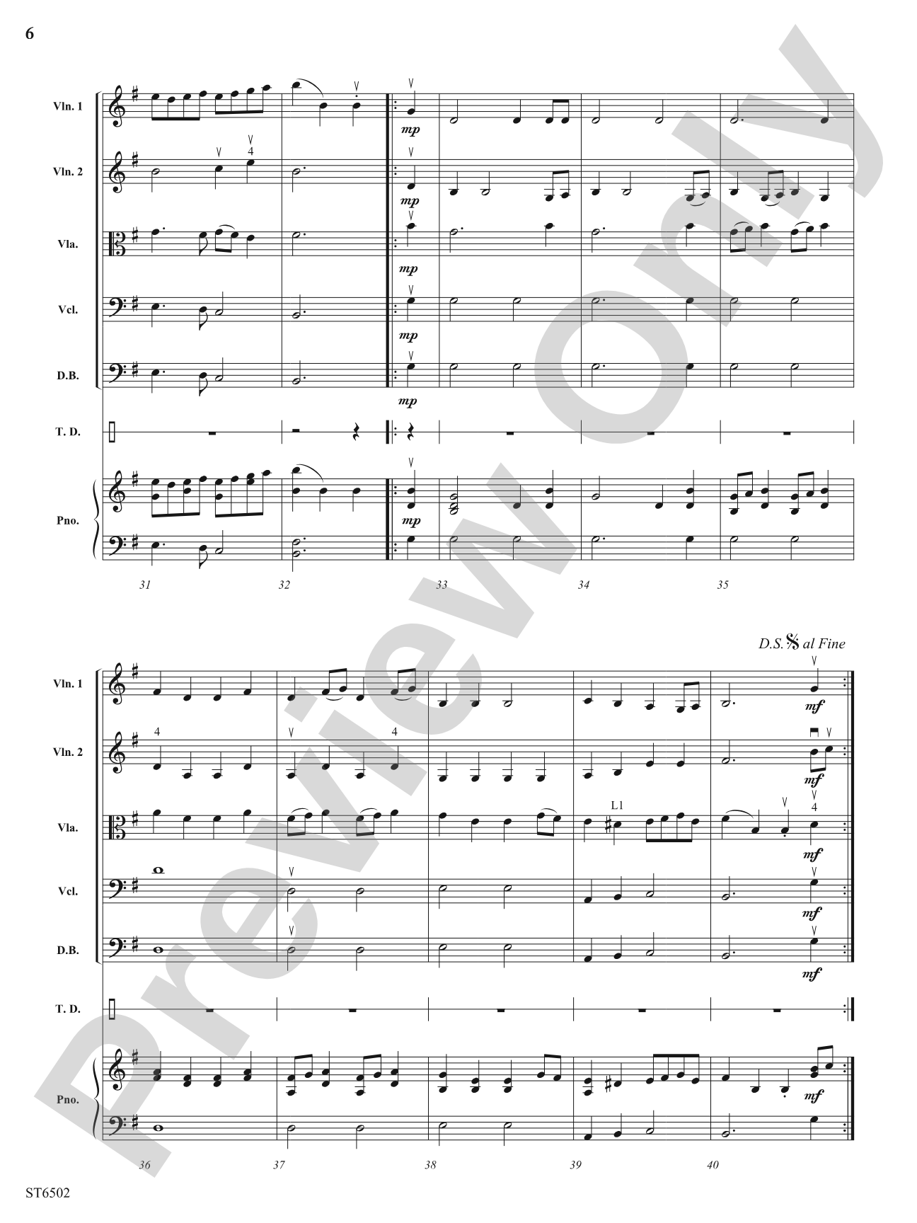 Dances from Terpsichore: String Orchestra Conductor Score & Parts