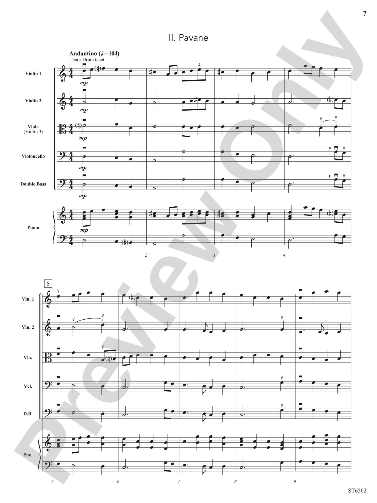 Dances from Terpsichore: String Orchestra Conductor Score & Parts