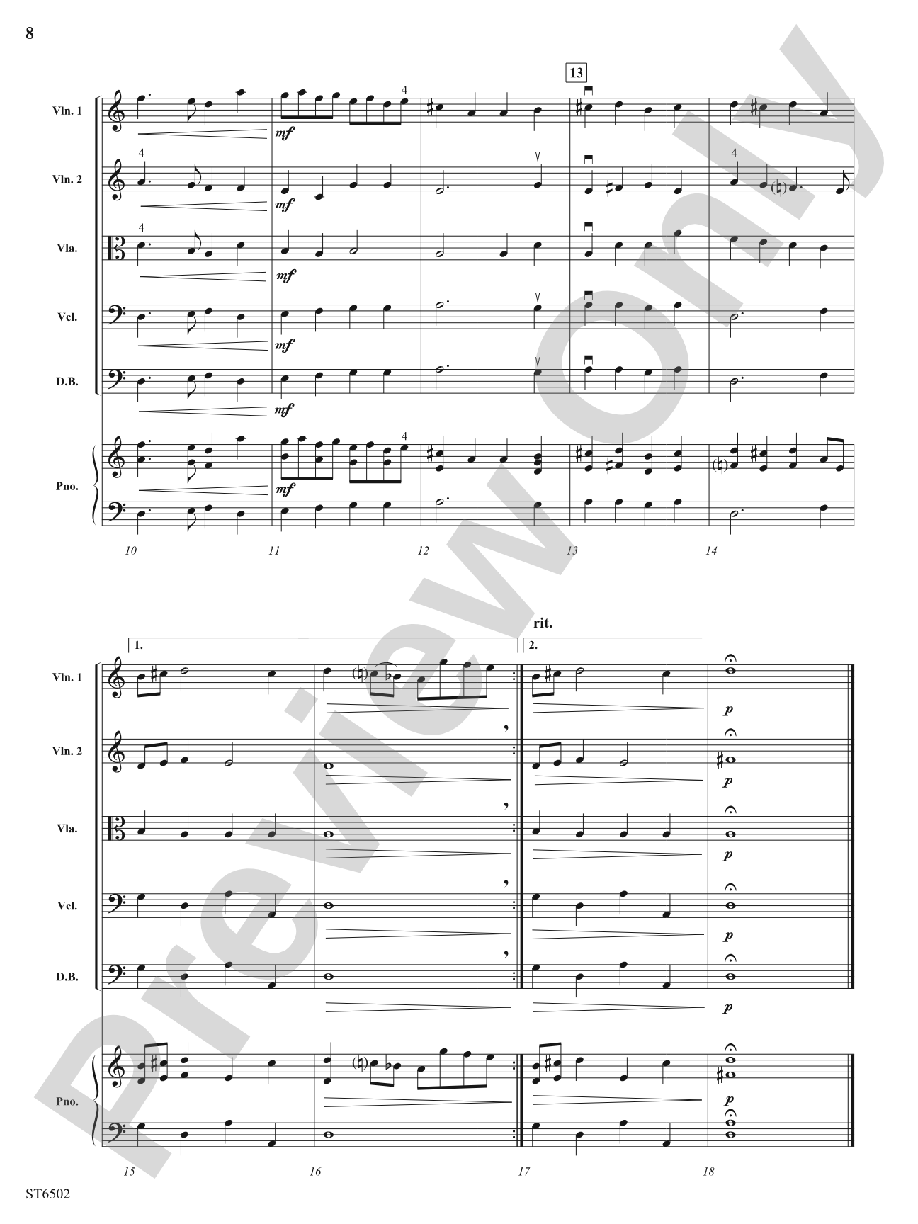 Dances from Terpsichore: String Orchestra Conductor Score & Parts