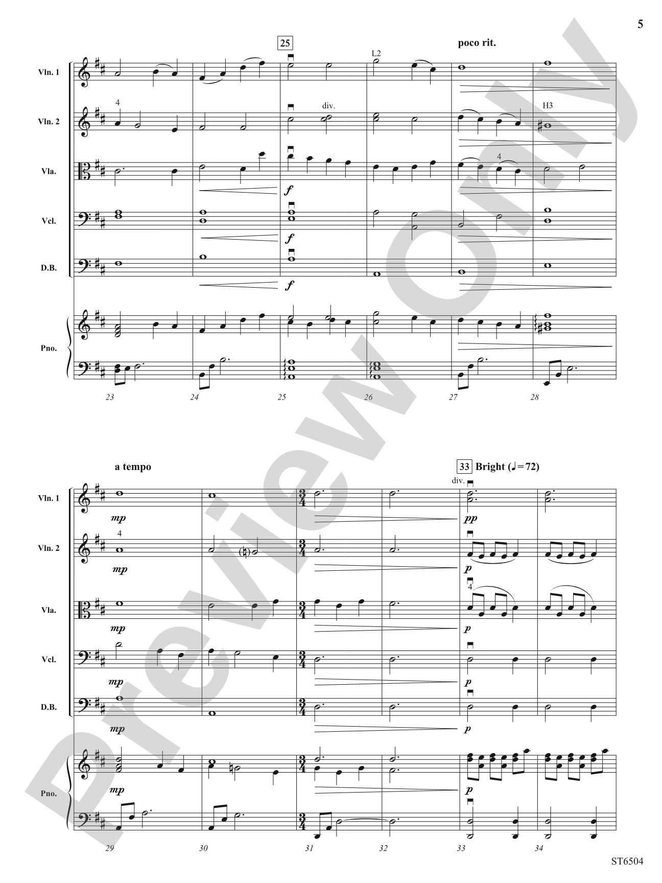 Calm and Bright (Silent Night): String Orchestra Conductor Score & Parts